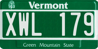 VT license plate XWL179
