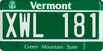 VT license plate XWL181