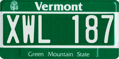 VT license plate XWL187