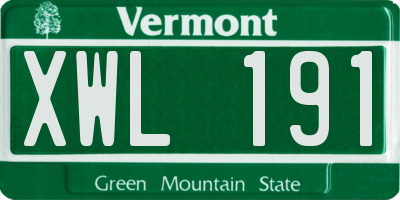 VT license plate XWL191
