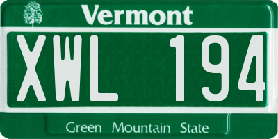 VT license plate XWL194