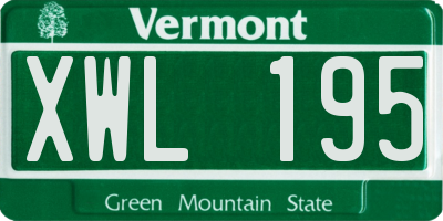 VT license plate XWL195