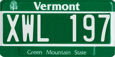 VT license plate XWL197