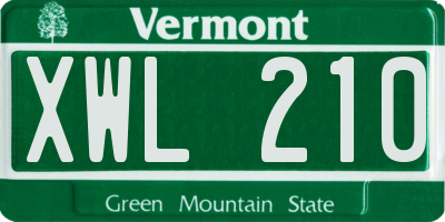 VT license plate XWL210