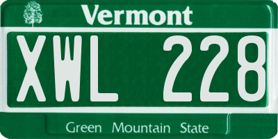 VT license plate XWL228