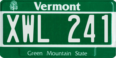 VT license plate XWL241