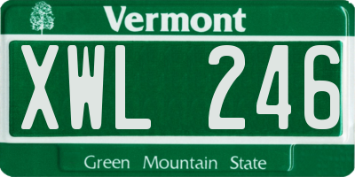 VT license plate XWL246