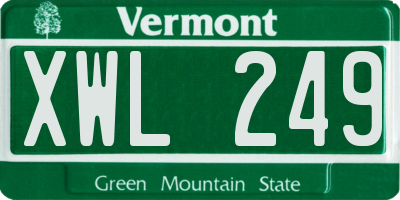 VT license plate XWL249