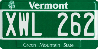 VT license plate XWL262