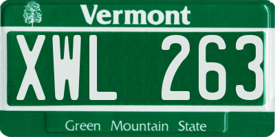 VT license plate XWL263
