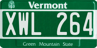 VT license plate XWL264