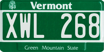 VT license plate XWL268