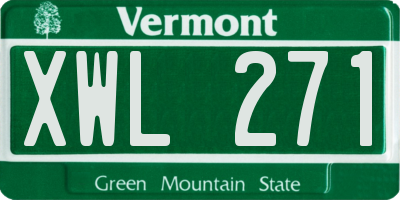 VT license plate XWL271