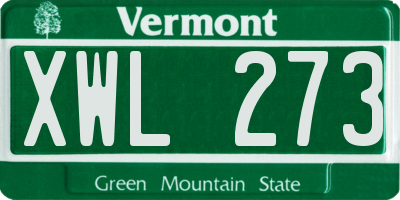 VT license plate XWL273