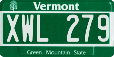 VT license plate XWL279