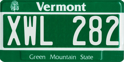 VT license plate XWL282