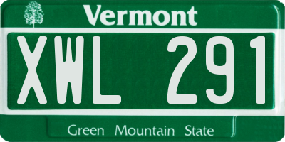 VT license plate XWL291