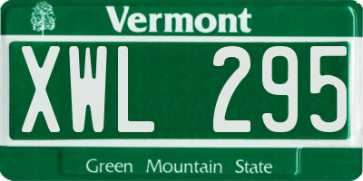 VT license plate XWL295