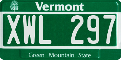 VT license plate XWL297