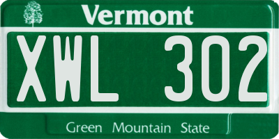 VT license plate XWL302