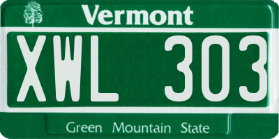VT license plate XWL303