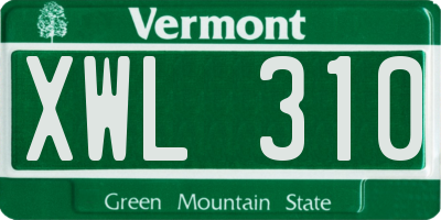 VT license plate XWL310