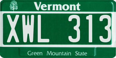 VT license plate XWL313