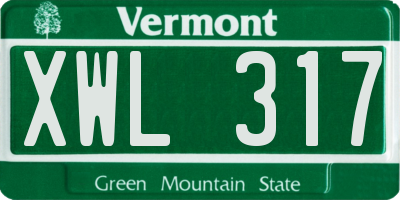 VT license plate XWL317