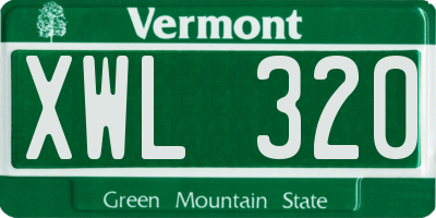 VT license plate XWL320