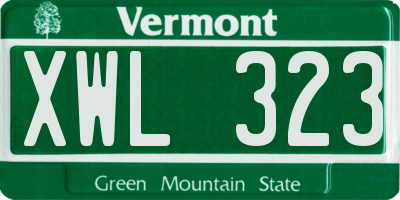 VT license plate XWL323