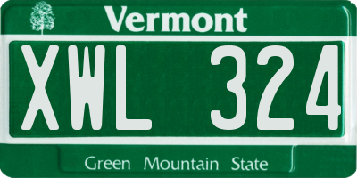 VT license plate XWL324