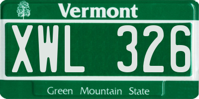 VT license plate XWL326