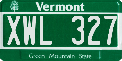 VT license plate XWL327