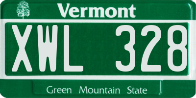 VT license plate XWL328