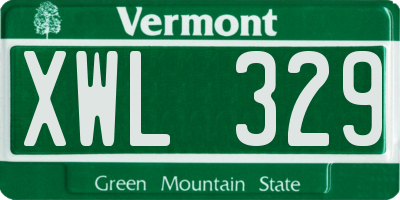 VT license plate XWL329