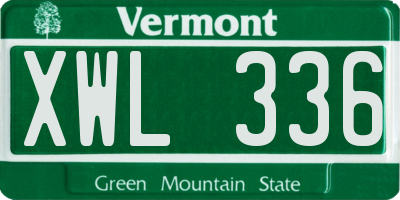 VT license plate XWL336