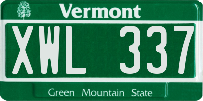VT license plate XWL337
