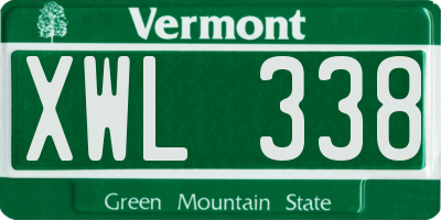 VT license plate XWL338
