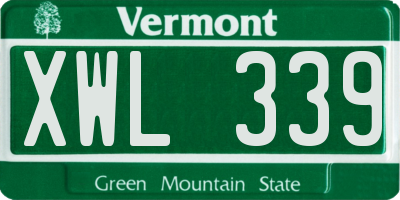 VT license plate XWL339