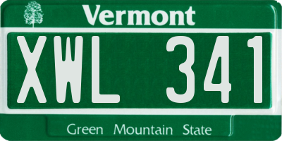 VT license plate XWL341