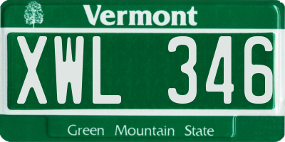 VT license plate XWL346