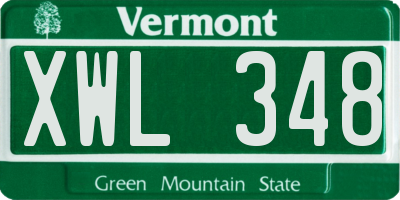 VT license plate XWL348