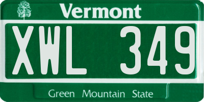VT license plate XWL349