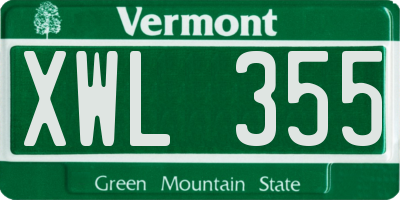 VT license plate XWL355