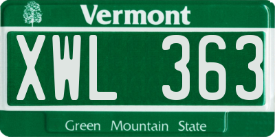 VT license plate XWL363