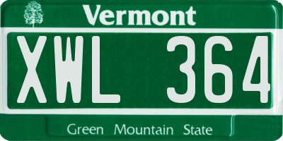 VT license plate XWL364