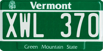 VT license plate XWL370