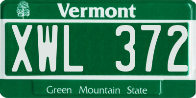 VT license plate XWL372