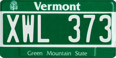 VT license plate XWL373