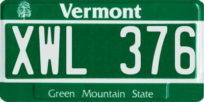 VT license plate XWL376
